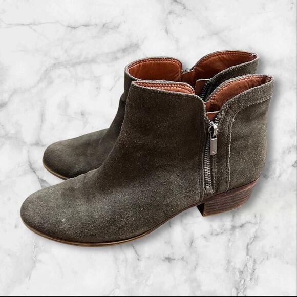 Lucky Brand Women's Suede Booties size 10 Zip up Short Low heel boots - Picture 1 of 9